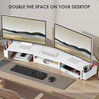 OPNICE Desk Organizers and Accessories, Dual Monitor Stand Riser - Image 4