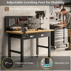 39.4" Workbench with Drawer and Pegboard - Image 6