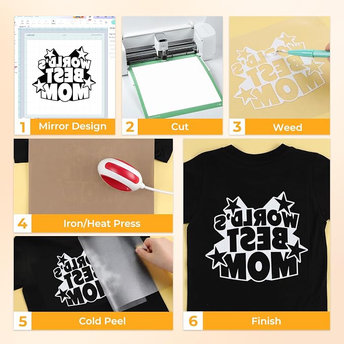 HTVRONT White Glitter HTV Heat Transfer Vinyl - Image 6