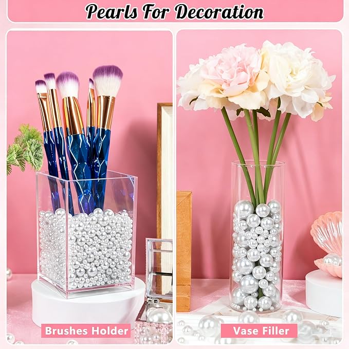 360PCS 12mm Pearls for Crafting, Artificial Pearl Beads for Vase Filler - Image 4
