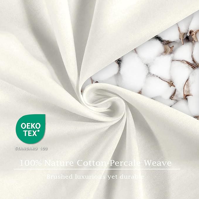 FreshCulture Pure Cotton Fitted Sheets Full Size, 300 Thread Count Percale - Image 6