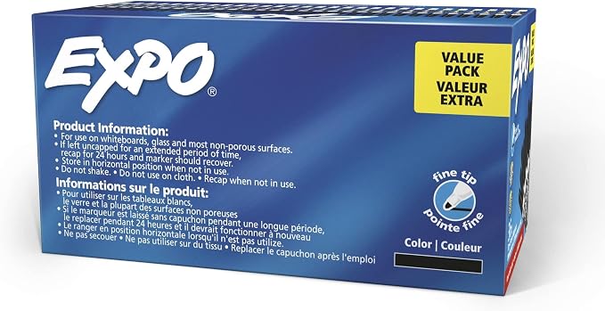 EXPO Dry Erase Markers, Low Odor Ink, Fine Tip, Back to School, Teacher Supplies - Image 4