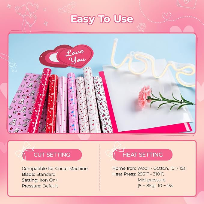 HTVRONT Valentine's Day Heat Transfer Vinyl - Image 3