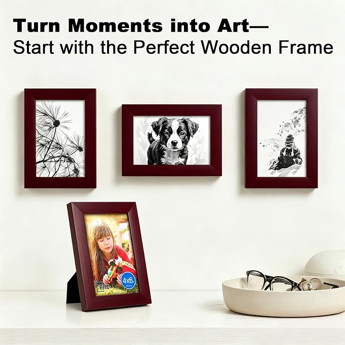 RPJC 4x6 inch Picture Frame Made of Solid Wood and High Definition Glass - Image 2