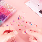 XSEINO 24 Colors 1200PCS Core Filled Glass Beads Kit 6mm DIY Craft Glass Beads - Image 6
