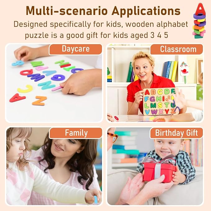 Wooden Puzzles for Toddlers 3-5, Boys & Girls, Montessori Toddler | 3 in 1 - Image 5