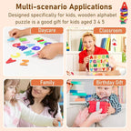 Wooden Puzzles for Toddlers 3-5, Boys & Girls, Montessori Toddler | 3 in 1 - Image 5
