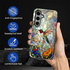 for Samsung Galaxy S25 FE Case, Hummingbird Wildflower Stained Glass Pattern - Image 5