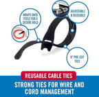 VELCRO Brand ONE-WRAP Cable Ties, Strong Construction Narrow Width 1/4 in x 8 - Image 2