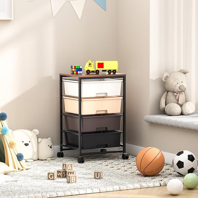 SYKIARIOL Utility Cart with 4 Drawers, Rolling Storage Cart with Drawers - Image 9