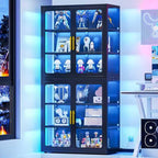 67" Display Cabinet with Glass Doors, 4-Tier Curio Cabinet with Many Color by BAOLIWO