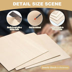 12 Pack Basswood Sheets for Crafts 16"x16"x1/8", 3mm Thick Plywood Sheets Board - Image 3