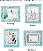 Picture Frame 5x7 Mother of Pearl Mosaic Photo Frame, Beach Tabletop or Wall - Image 5