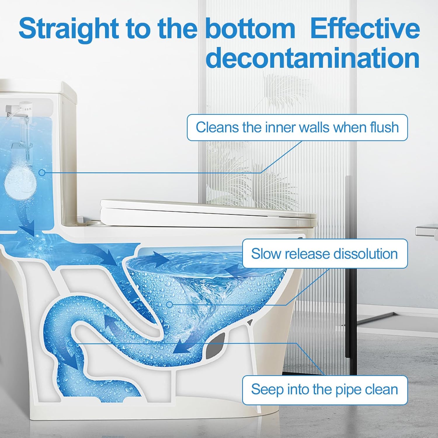 KIISIISO Toilet Bowl Cleaners 26 PACK, Automatic Toilet Bowl Cleaner Tablets for Deodorizing & Descaling, Long-Lasting Cleaning Tablets for Toilet Tank Against Tough Stains