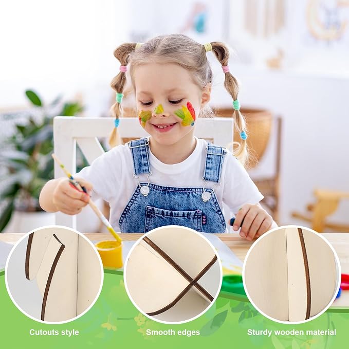 COCHIE DIY 3D Easter Eggs Wood Crafts to Paint, Paintable Unfinished Wooden - Image 3