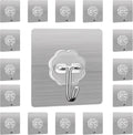 Heavy Duty Adhesive Wall Hooks - 20 Pack 28lb(Max) 2.36 x 2.36 Inches Can be Use for Office Decor, Bathroom, Home & Kitchen Improvement Indoor and Outdoor