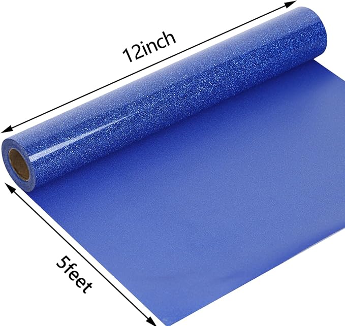 guangyintong Heat Transfer Vinyl Glitter Royal Blue HTV Rolls, Glitter HTV Vinyl - Image 2