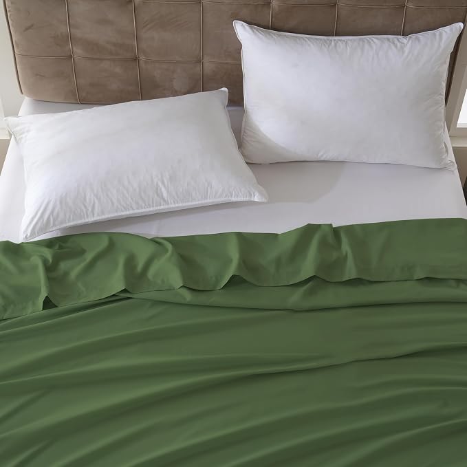 ZPECC King Flat Sheet Only 1 Pack, Durable Olive Green Top Bed Sheets - Image 7