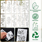 12pcs Leaf Vine Stencils, Leaves & Flower Stencil Reusable Floral Stencil - Image 4