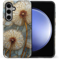 for Samsung Galaxy S25 FE Case, Dandelion Stained Glass Pattern Glossy 2 in 1 by Teonvpu