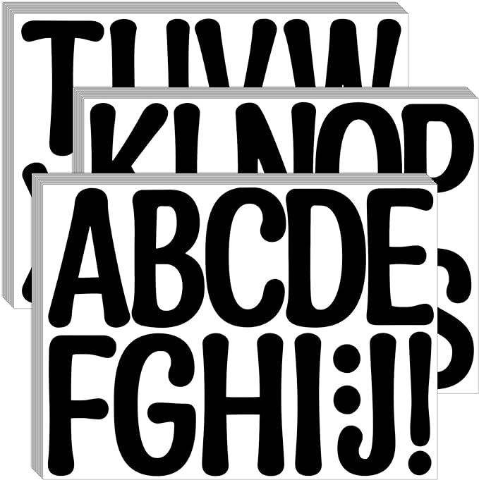 Bemeol 30 Sheets Large Letter Stickers 4 Inch Alphabet Letter Stickers Self by Bemeol
