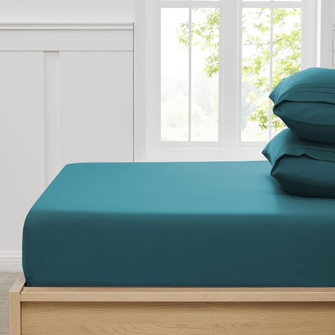 Twin XL Fitted Sheet Only with Full Elastic & Built in Corner Sheet Straps to - Image 3
