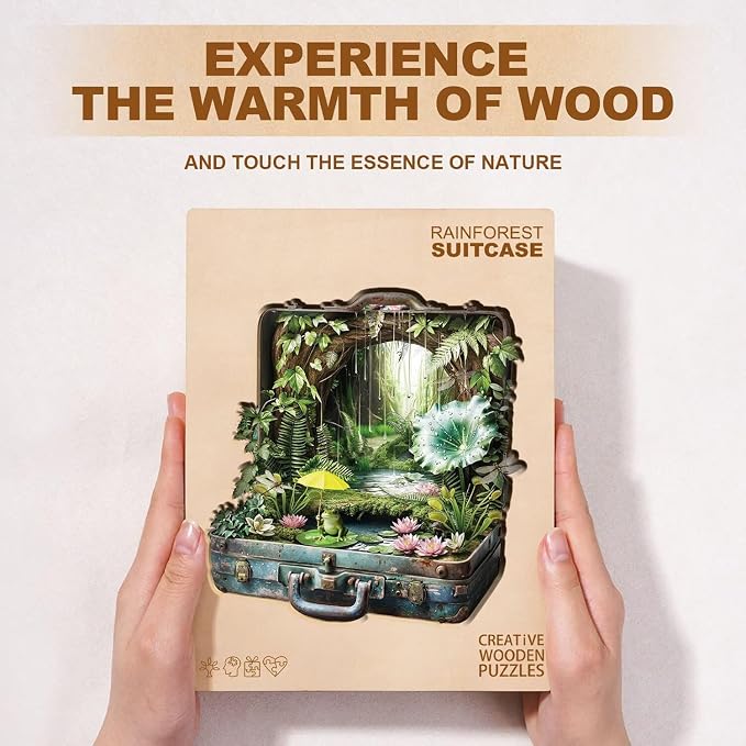Fantasy Forest Adult Puzzles Suitcase Garden Nature Rain Forest Landscape Water - Image 8