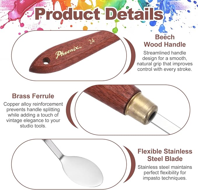 MECCANIXITY Pack of 1 Palette Knife No.24, 7.5" Long Palette Knives - Image 3