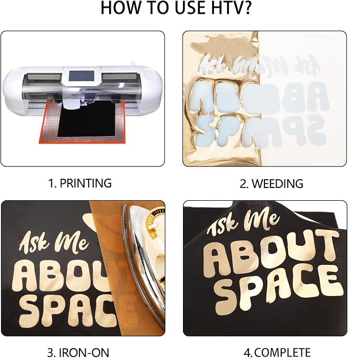 FUNKAKA Heat Transfer Vinyl Soft Gold HTV Rolls - Image 3