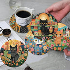 ijbnhd 8 PCS Diamond Art Coasters Kit Cat Diamond Painting Coasters | Cat - Image 4