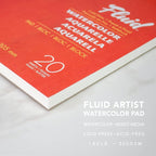 Fluid Watercolor Fold Over Pad, 12 x 18 inches, 20 White Sheets, 140 lb Cold - Image 6