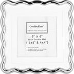 Silver 6x6'' Wave Design Picture Frame by GorYeeFine