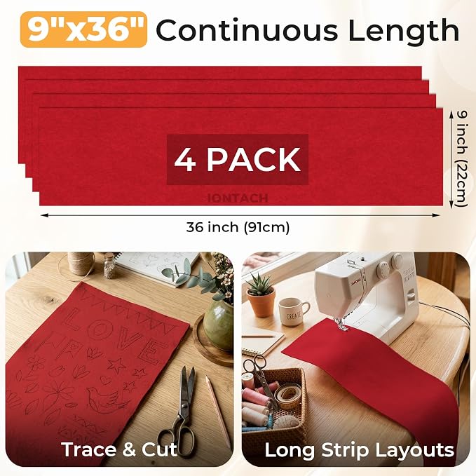 IONTACH 9" X 36" Soft Felt Sheets 1.6mm Thick | Acrylic Felt Fabric - Image 2