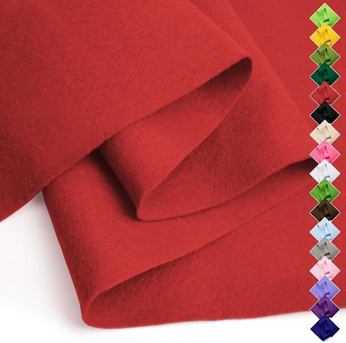 Soft Felt Fabric Sheet 18" x 36", 1.6mm Acrylic Craft Felt, Large Precut Sheet by AblemeDeco
