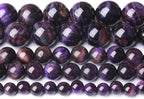 Natural Purple Tiger Eye Beads Round Loose Stone Beads Energy Gemstone Healing - Image 2