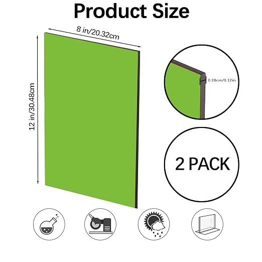 Translucent Green Acrylic Sheets 8*12 inch 1/8" Thick Red Transparent Cast - Image 2