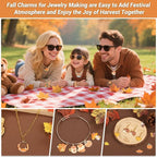 100Pcs 50 Pairs Fall Charms for Jewelry Making and Bracelets, Thanksgiving - Image 7