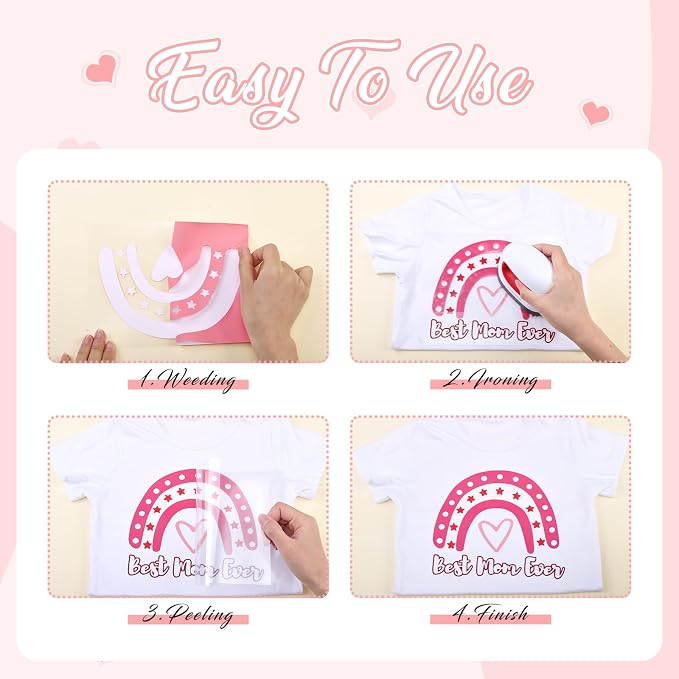 Tintnut Peach Pink Heat Transfer Vinyl, easy cut & weed, stretch washable - Image 4