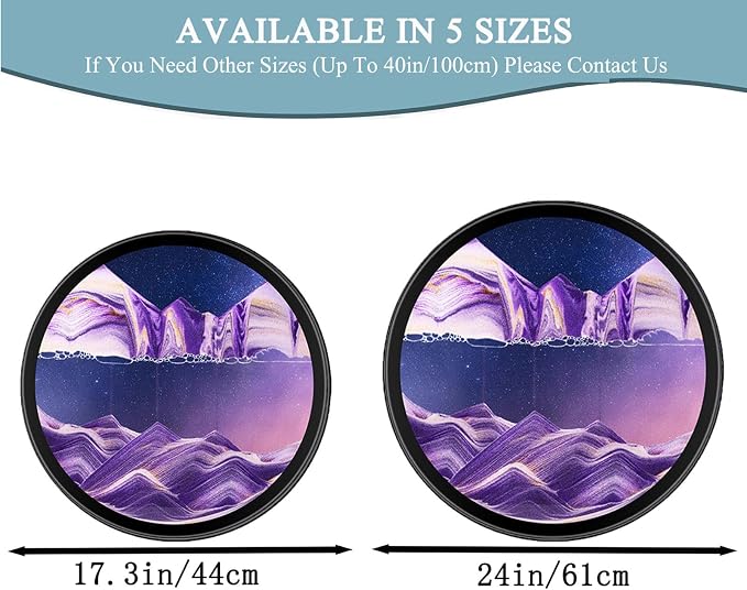 TNSLGHS Moving Sand Art, Wall Mounted Sand Art Liquid Motion, 360°Rotate Moving - Image 3