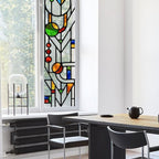 Original Hand Drawn Faux Stained Glass Window Film Double-Sided Texture Static by ChicSkin