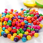 DAHI 1000pcs 8mm Wood Beads Colorful Wooden Bead Large Hole Wooden Beads Loose - Image 4