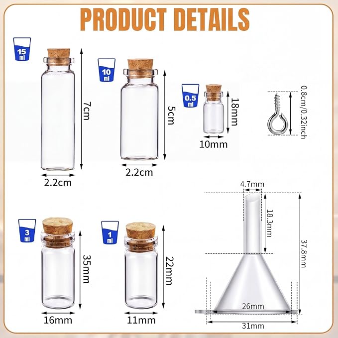 Geiserailie 45 Pcs Mini Glass Bottles - Image 2