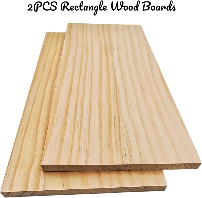 2PCS Rectangle Wood Boards Unfinished Wood Blocks - Image 2
