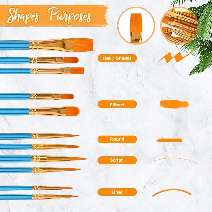Soucolor Acrylic Paint Brushes Set, Halloween Pumpkin Ceramic Crafts Supplies - Image 3
