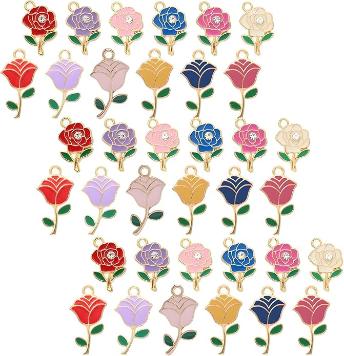 Bulk Gold Enamel Charms for Jewelry Making, Colorful Metal Charms Pendant for by stino