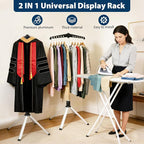 2 in 1 Cap and Gown Display Stand, Adjustable, Matte Black | Adjustable 32-63 - Image 5