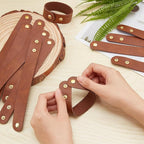 OLYCRAFT 12pcs Adjustable Leather Bracelets 8.6x1 Inch Blank Genuine Leather - Image 3