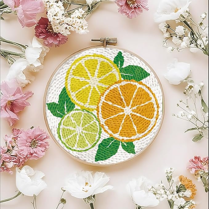 FREEBLOSS Punch Needle Kit Embroidery Punch Needle Starter Craft Set Lemon - Image 7