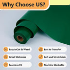 RENLITONG Green Iron on Vinyl 12Inch by 13ft Roll Heat Transfer Vinyl - Image 3
