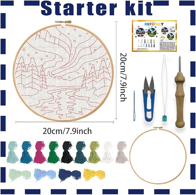 INFUNLY 2 Set Aurora Scenery Punch Needle Kit - Image 2